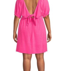 Terra & Sky Hot Pink Open Back Bow Dress Plus